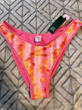 NWT Hot Pink Floral Bikini Bottoms Size L, XL | Bright Tropical Swimwear